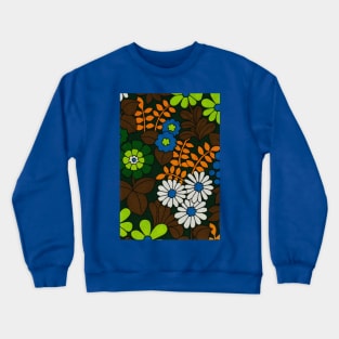 70s Flowers Green and Blue Crewneck Sweatshirt